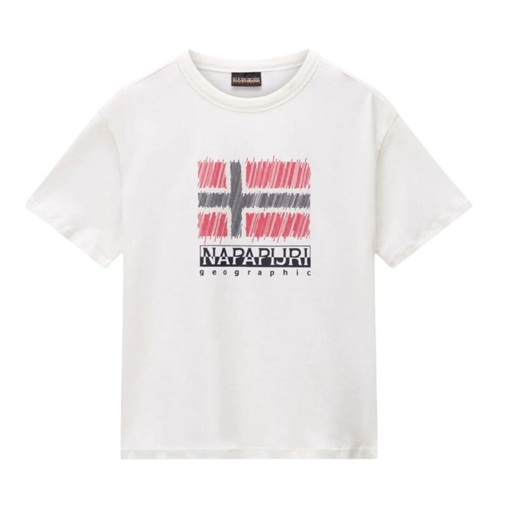 Napapijri Childrens/Kids Adige Flag Crew Neck / White/Red